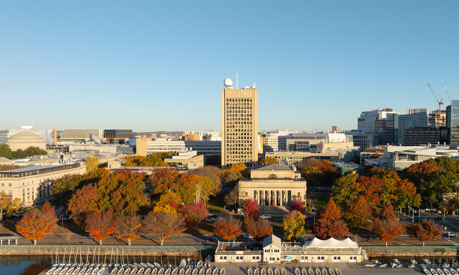 Aerial photo of MIT’s campus