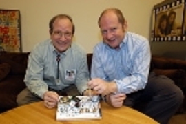 Professors Gerald Sussman (left) and Hal Abelson had students build transistor radios.