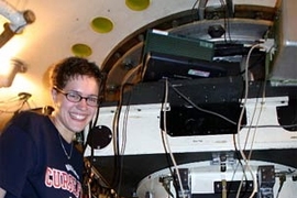 Emily Levesque, a junior in physics, observed red supergiant stars in the Milky Way as a member of an international team that used this telescope at the Cerro Tololo Inter-American Observatory in Chile in November 2004.