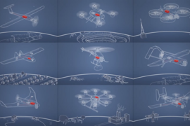 Airware's autopilot device (red box) can be installed in commercial drones to collect data from various components, such as sensors, cameras, actuators, and communication devices. Software lets manufacturers pick and choose which components to add, and lets users plan and monitor missions in real time. 