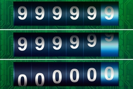 Integer overflows occur when a computer tries to store too large a number in the memory space reserved for it. The leading digits are discarded — much as they are when a car odometer turns over.