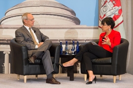 MIT President L. Rafael Reif and Commerce Secretary Penny Pritzker