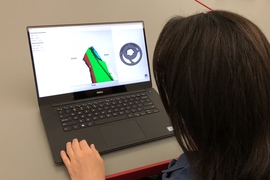 The tool calculates optimal designs for three performance objectives in a precomputation step. It then maps all designs as color-coded patches on a triangular graph. Users move a cursor around the patches to prioritize one performance objective or another. As the cursor moves, 3-D designs appear that are optimized for that exact spot on the graph.