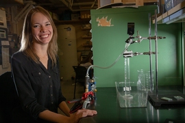 Caption: Graduate student Julia Sokol is working on making drip irrigation cheaper and more efficient at MIT’s Global Engineering and Research (GEAR) Lab.    