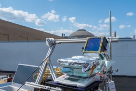 Tests on an MIT building rooftop showed that a simple proof-of-concept desalination device could produce clean, drinkable water at a rate equivalent to more than 1.5 gallons per hour for each square meter of solar collecting area.