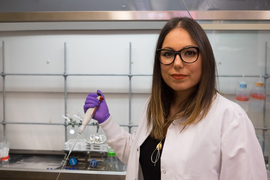 Ainara Sistiaga in her lab.