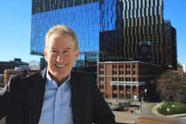 Steve Marsh with MIT’s Kendall Square Initiative in the background