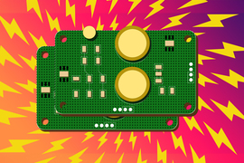 Colorful graphic of a green sensor surrounded by lightning bolts