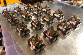 Sixteen miniature helper bots